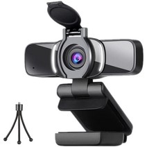 Dericam 마이크 내장 풀HD 1080P 웹캠, W3+삼각대