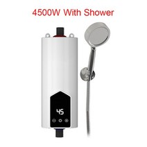 전기 순간온수기 4500W 주방 욕실 순간 수도꼭지 히터 탱크 없는 온수 탭 난방 기계 110V 220V, [02] 4500W With Shower, [01] 미국 플매트 카펫 러그