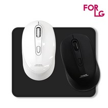[FOR LG]무소음 무선 마우스 + 마우스 패드, 블랙
