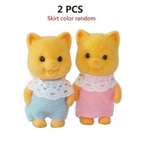 음식모형제작 미니어처 DIY 1/12 숲 동물 가족 인형 4.5CM 토끼 곰 팬더 액션 피규어 인형집 소녀용 놀이 집 장난감 2 개, 06 cat baby