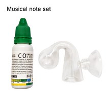 수족관 CO2 표시기 DIY 수조 유리 액체 테스터 모니터식물 잔디 CO2 시스템 농도 드롭 검사기 키트 15ml, 음표 세트