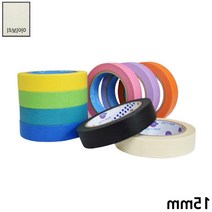 컬러풀 종이 마스킹 테이프 화지 내열도 잔사 안남는 건축 도장 페인팅 수채화 실리콘 락카 시공 아이보리 블랙 핑크 보라 종류선택 1개, 종이 마스킹테이프 아이보리 15mm x 40M