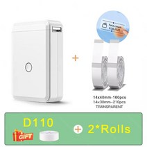 Niimbot-D101 D11 D110 미니 열전사 라벨 스티커 프린터 잉크리스 휴대용 포켓 메이커 12-15mm 휴대폰 기계용, 13 D110 with 2T