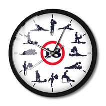 인테리어벽시계 엔틱벽시계 예쁜벽시계 Kama Sutra-모던 디자인 금속 프레임 벽시계 성적 포즈 LED 조명 스마트 시계 음성 제어 성인 홈 데코