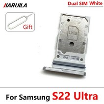 삼성 호환 갤럭시 S22 플러스 듀얼 SIM 카드 슬롯 SD 트레이 홀더 어댑터, 10.S22 Ultra White