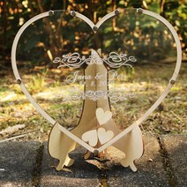 커스텀 아크릴 하트 모양 나무 프레임 다이어북 맞춤형 결혼식, 04 no4_04 25x38cm-80hearts