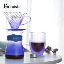 미니 커피 포트 Brewista 한정판 내열 유리 손으로 양조 한 v60 필터 컵 드립 메이커 400ml 공유 냄비 1-2 컵, 그림으로