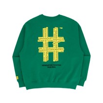 빈트릴 모다대전점 옐로우 테이핑 해시태그 오버핏 맨투맨(그린)BA223RM001-GN