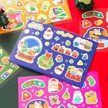 PVC 산타 곰돌이 크리스마스 트리 성탄절 케이크 루돌프 쿠키 선물 캐릭터 다꾸 데코 디자인 스티커 다이어리 꾸미기, 02 : 벽난로