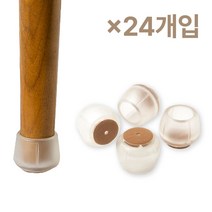 체어서퍼 의자발커버 프리사이즈 투명 S (허용범위 2.1cm~2.4cm), 24개입 (의자6개용)