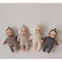 달콤콩콩이 인형옷 피카부 백일 키즈 돌, 브라운