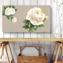 목단꽃그림 흰목단 진베이지바탕 와이드 캔버스, 상세페이지 참조