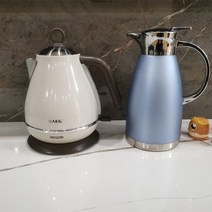 드롱기 빈티지 전기포트 올리브그린 독일 가정용 전기 주전자 레트로 자동 전원 끄기, 1.7l 크림 화이트 + 1.8l 진공 단열포트