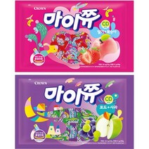 크라운 마이쮸 딸기 복숭아 720g + 포도 사과 720g 세트, 3세트