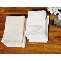 순면 레이스가 달린 무형광 3겹 소창수건(8번 박음질로 만든 100% 강화도순면) 1장, C타입, 세탁안함
