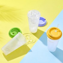 로이첸 리유저블 콜드컵 709ml +뚜껑+스트로우 벤티텀블러 투고컵 리유저블컵, 옐로우 709ml