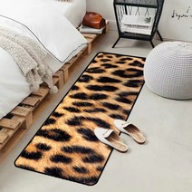인조 동물 가죽 주방 매트 타이거 레오파드 프린트 침실 카페트 미끄럼 방지 도어 바닥