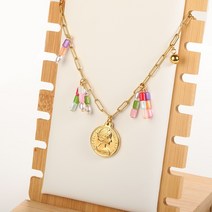 엘리자베스 코인 팬던트 메달 목걸이 pin chain elizabeth ii 디스크 동전 이동식 펜던트 uk 여성용 여왕 girl collier femme jewelry