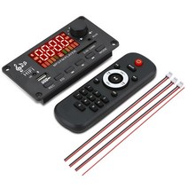 12V Amplifier Bluetooth 5.0 100W MP3 Decoder Board Call Recording Wireless Music Audio Module USB TF, 01 Black_02 번들 2