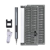 ORIA 미니 전기 스크루 드라이버 55개의 정밀 비트가 있는 휴대용 파워 세트 USB 충전식 편리한 수리 도구 휴대폰 시계 카메라 노트북용 3개의 LED 조명 및 디가우저 포함