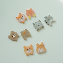 [1개] 샤론델 악세사리 부자재 _ 강아지 고양이 아크릴 팬던트 (8종) / 강아지 가슴줄 목걸이 키링 만들기 재료
