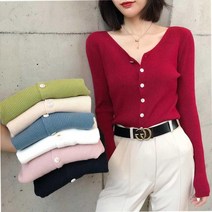fulibs신상핫 가을 새로운 V-Neck 스웨터 여성 겉옷 니트 카디건 얇은 봄과 가을 내부 매칭 하트 셔츠 탑