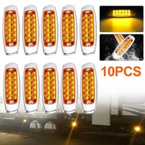 해외 앰버 사이드 마커 12V 12V 12 LED 트럭 트레일러 피터빌트 트럭 경고등 PROD3820014980, 1개