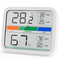 온습도계 xiaomi youpin lcd 디지털 온도계 2 습도계 자석이있는 실내 온도 습도계 실내 온도 조절을위한 최소최대 기록, 하얀