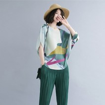 시폰 플리츠 반팔 티셔츠 편한옷 주름옷 프리사이즈