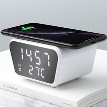 탁상시계 무선충전기, 상품선택, 화이트, 1개