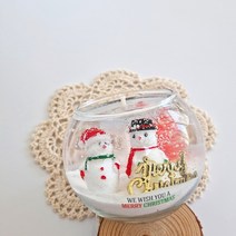 (수반용기 2개만들기) 눈사람-크리스마스 양초 젤캔들 키트 만들기(200ml/2), 클린코튼, 핑크