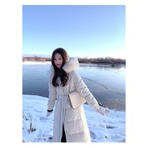 Mao 겨울 새로운 같은 한국어 스타일 중간 길이 다운 자켓 여성 여우 큰 모피 칼라 코트