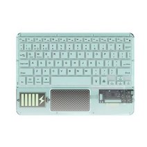 접이식 키보드 무선 터치 패드가 있는 투명 RGB 블루투스 키보드 iPad 안드로이드 iOS 윈도우 태블릿용 충, 한개옵션2, 05 Green, 01 Spanish Layout
