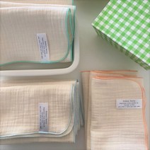 목화베리 파스텔포인트 순면거즈3중 키친크로스 면행주, 스카이테두리, 1개