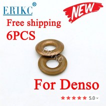 6PCS 23670-0L050 Denso Toyota Hilux E1022016 용 커먼 레일 인젝터 노즐 구리 와셔 연료 분사 열 실드 링