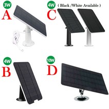보안 카메라에 3W/4W/10W 여름 태양 전지 패널 CCTV IP 캠 야외 모니터에 마이크로 USB 출력 3m 충전 케이, 03 C 4W Black