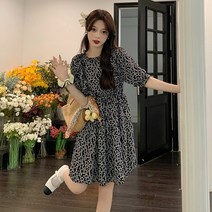 짐머원피스 2022 고퀄리티 감각 여름옷 페블럼라인 짧은 하이웨이스트 날씬해 보이는 플라워 헵번풍 프렌치 4968679823
