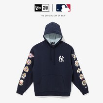 뉴에라 13338676 MLB 쿠퍼스타운 월드 시리즈 뉴욕 양키스 후드 티셔츠 네이비, 없음