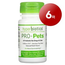 리암마켓 Hyperbiotics 하이퍼바이오틱스 강아지용 면역 장 소화 건강 관리 보충제 프로바이오틱 30억CFU 서방형 60정 1팩, 6팩