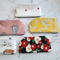 [DIY키트 패키지] (실바늘포함)(5개세트) 삼각바닥 화장품파우치 만들기세트, 미니동백-메인상품