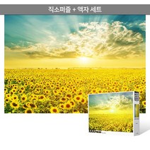 1000피스 직소퍼즐+액자세트 - 해바라기 들판의 환상적인 일출4 (액자포함), 단품, 단품