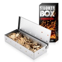 스텐 BBQ 스모커 박스 실내 실외 차콜 가스 바비큐 그릴 연기맛 고기 액세서리 스모커 박스