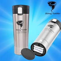 스키니 스텐 텀블러 500ml 원터치 회오리 자동믹스 텀블러, 1개