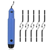 Saiper 디버링 도구 키트 nb1100 핸들(10개 추가 bs1010 hss 블레이드 포함) - 목재 플라스틱 구리 알루미늄 및 강철 디버 절단용 핸드 로터리 파이프 디버링