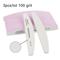 네일 관리 손톱 케어 메이크업 3/5pcs/10pcs Nailfile 전문 버퍼 블랙 샌드페이퍼 강한 스트레이트 라임 앵글 80/100/180 버핑 샌딩 파일, 04 3PCS Yue P 100