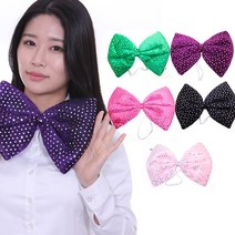 큐티 나비 넥타이 대형 스팡클 리본 의상 소품 파티, 진핑크