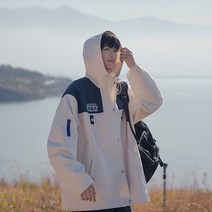후드 트렌치코트 남 봄커플 루즈핏 캐주얼 점퍼 아메리칸 트렌드 박시 하이 스트리트 코트