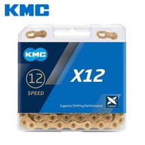 자전거체인 교체 청소 KMC자전거 체인 X8 X9 X10 X10EL X11 X12 MTB 8V 9V 10V 11V 12V 스피드 로드 자전거 크랭크셋 바이크 부품용, X12 Gold