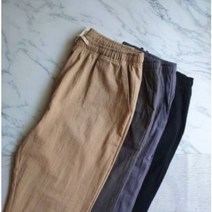 무지개마켓 남자 빅사이즈 면 100% 바지 봄 여름 가을용 캐주얼 밴딩 일자 데이트룩 일자핏 남성용 9부 가성비 구김없는 뚱뚱한 사람 베이직 바지