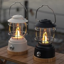 로티캠프 루아 충전식 LED 감성 캠핑 랜턴 호롱불 램프, 크림베이지